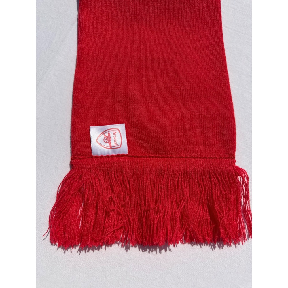 Arsenal FC Scarf Red White Striped Soccer Football Fringe Crest Fan Acrylic EPL - Picture 3 of 6